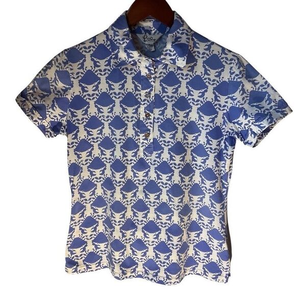 Lilly Pulitzer White Label Vintage Short Sleeve Polo, Small. Crabs! Preppy, old - Picture 2 of 15